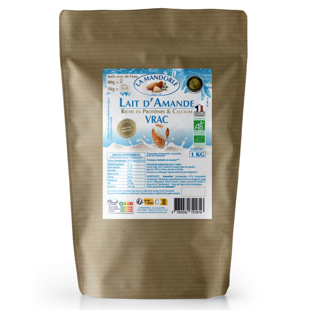 Leche de Almendras en Polvo A GRANEL - 1kg: 12,5L