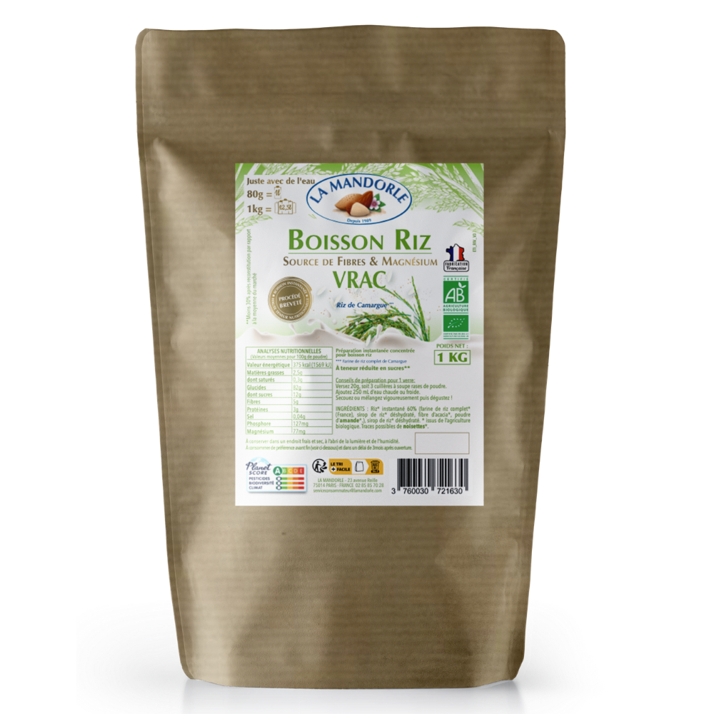 Bebida de arroz en polvo GRANEL - 1kg: 12,5L