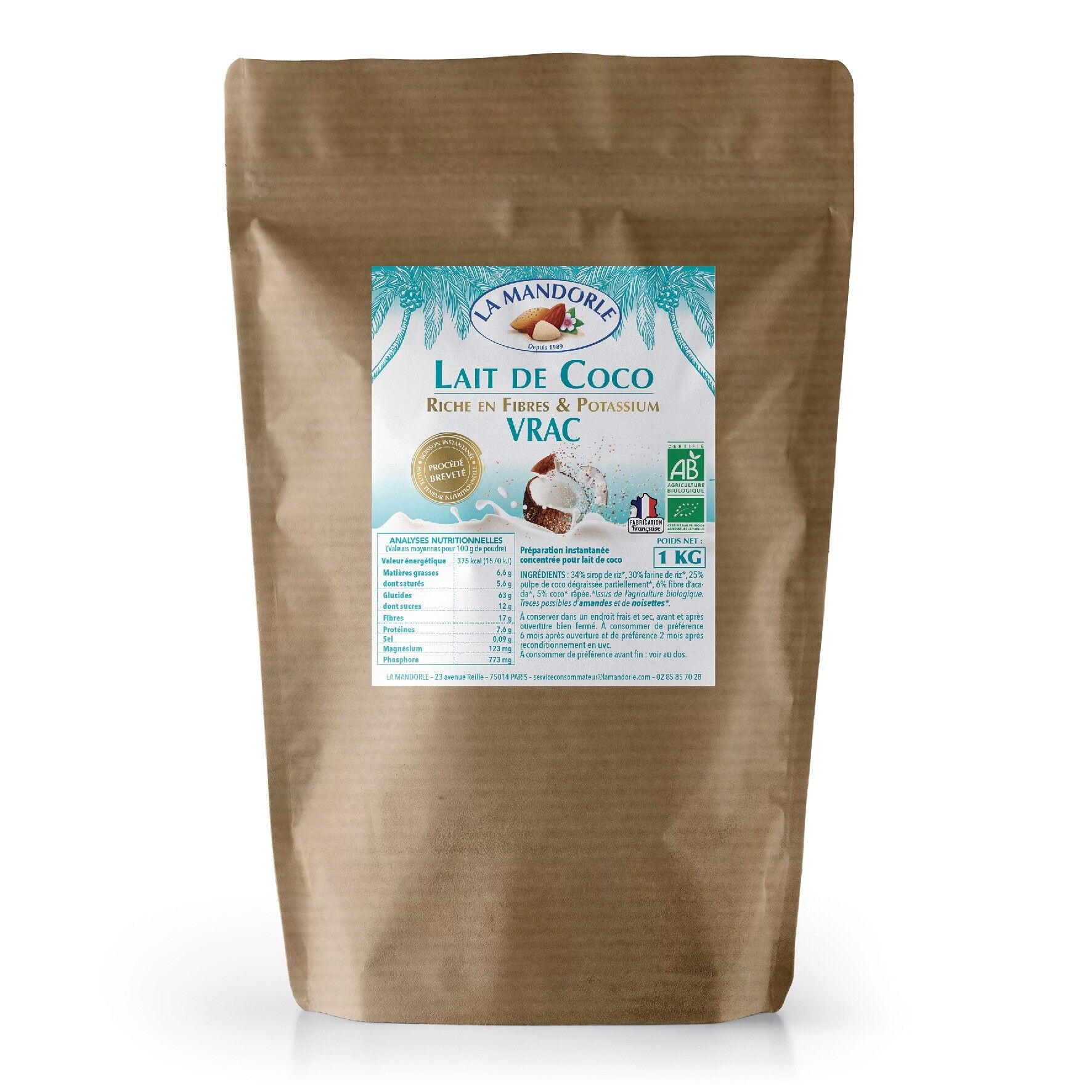 Latte di cocco in polvere SFUSO - 1kg: 12,5L