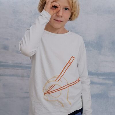 Tommy longsleeve in grau mit dem Chopsticks Print