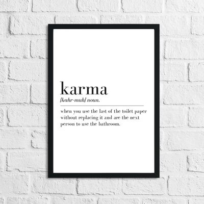 Karma Definition Badezimmer Lustiger Druck A4 Normal