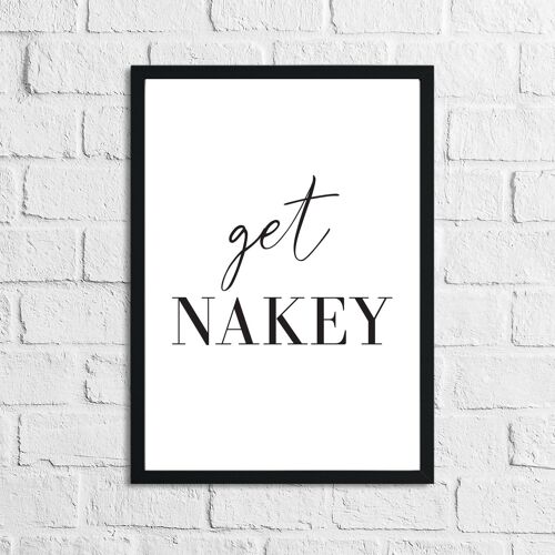 Get Nakey Bathroom Print A4 Normal