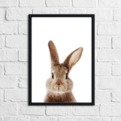 Rabbit Animal Woodlands Nursery Childrens Room Print A4 Normal