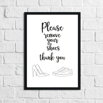 Veuillez retirer vos chaussures 2 Simple Home Print A4 Normal