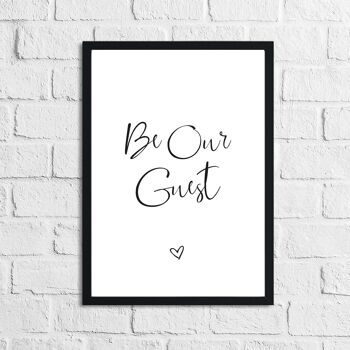 Be Our Guest Love Heart Chambre Chambre d'amis Impression A4 Normal 2