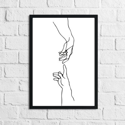 Adams Touching Hands Line Work Stampa A4 Normale