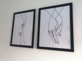 Adams Touching Hands Line Work Print A4 Normal 2