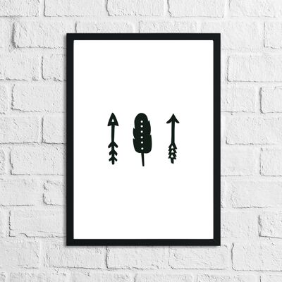 Scandinavian Arrows Childrens Nursery Bedroom Print A4 Normal