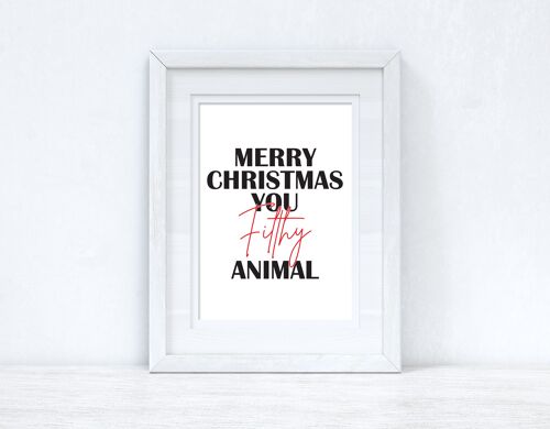Merry Christmas You Filthy Animal Colour Seasonal Home Print A4 Normal