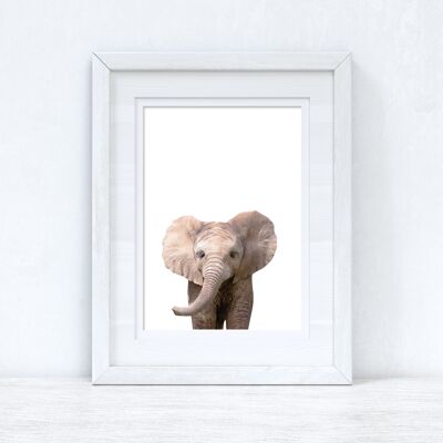 Baby Elephant Wild Animal Unisex Nursery Childrens Room Prin A4 Normal