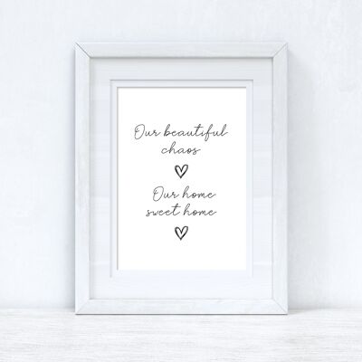 Il nostro bellissimo Chaos Sweet Home Heart Simple Home Print A4 Normal