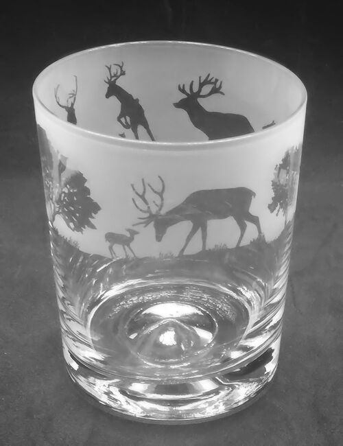 Whisky Glass with Stag Frieze