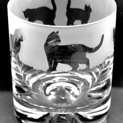 Whisky Glass with Cat Frieze
