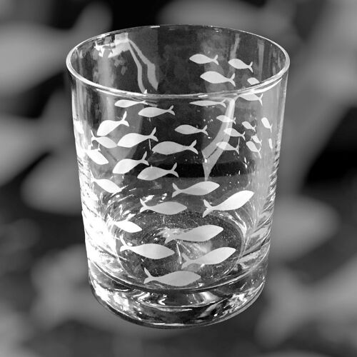 Whisky Glass with Fish Frieze