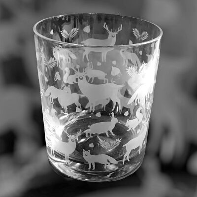 Whisky Glass with Woodland Frieze
