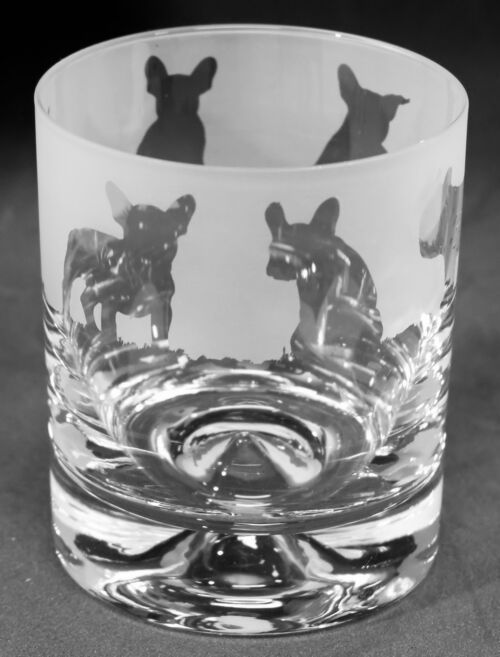 Whisky Glass with French Bulldog Frieze