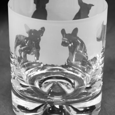 Whisky Glass with French Bulldog Frieze