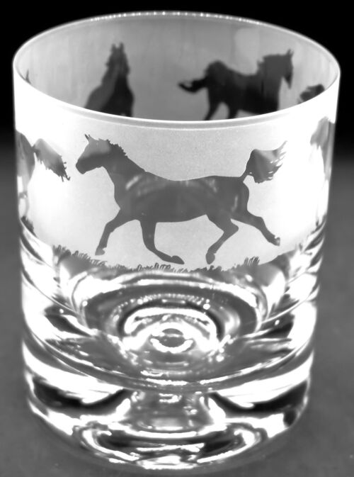 Whisky Glass with Galloping Horse Frieze