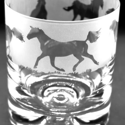 Whisky Glass with Galloping Horse Frieze
