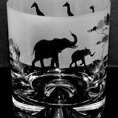 Whisky Glass with Safari Frieze