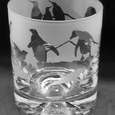 Whisky Glass with Penguin Frieze