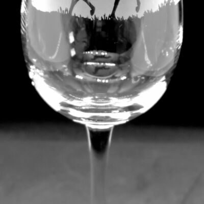 Wine Glass with Galloping Horse Frieze