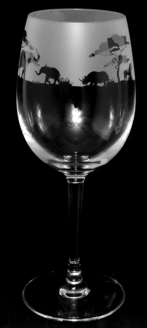Wine Glass with Safari Frieze