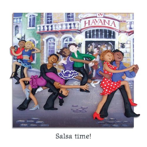 Salsa time blank dance art card