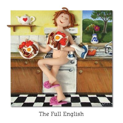 Leere Kunstkarte des vollen englischen Frühstücks