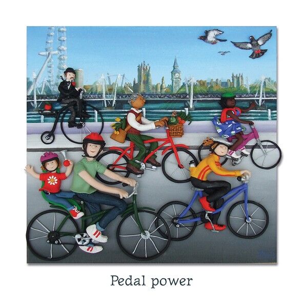 Carta d'arte a tema Londra in bianco con pedal power