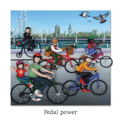 Pedal power blank london themed art card