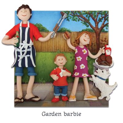 Garden barbie blank coastal art card