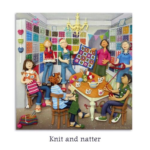 Knit and natter blank art card