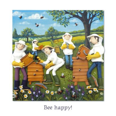 Carte d'art vierge heureuse abeille