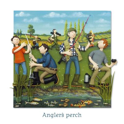 Angler's perch blank fishing themed art card