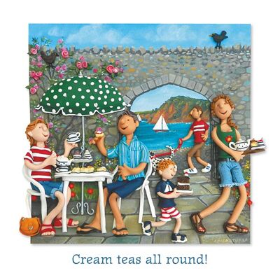 Cream teas all round blank art card