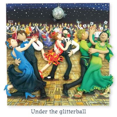 Under the glitterball blank dance themed art card