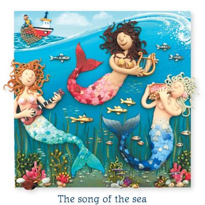 Carte d'art sur le thème de la chanson de la sirène de la mer
