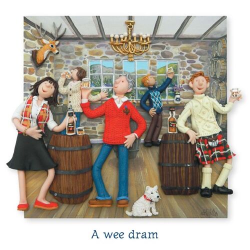 A wee dram blank Scotland themed art card