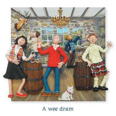 Una tarjeta de arte temática de Escocia en blanco de Wee Dram