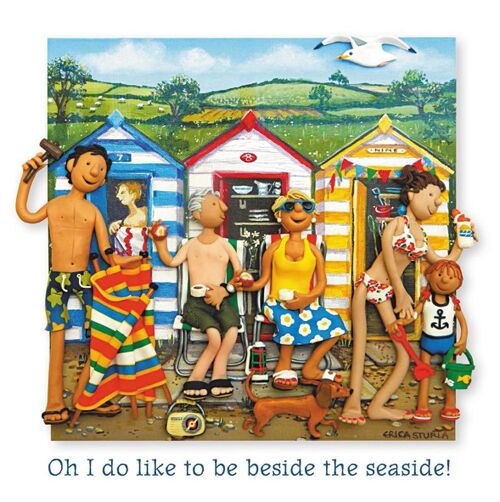 Beside the seaside coastal art card