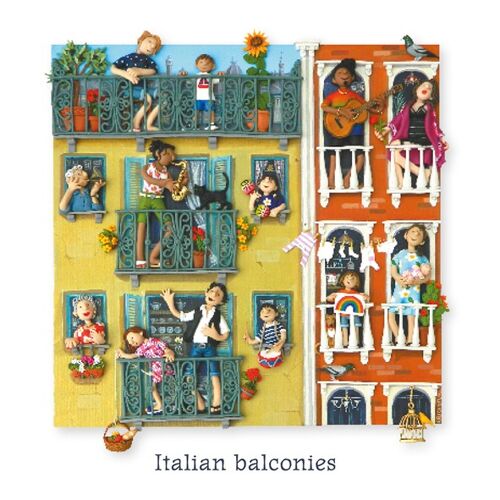 Italian balconies blank art card