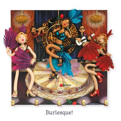 ¡Burlesco! tarjeta de arte en blanco