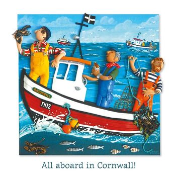 Tous à bord à Cornwall carte d'art vierge
