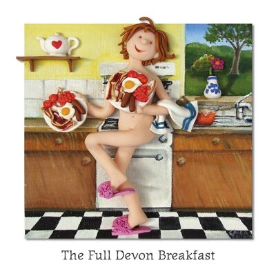 La tarjeta de arte en blanco Full Devon Breakfast