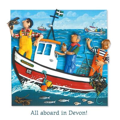 Tutti a bordo in carta d'arte vuota del Devon