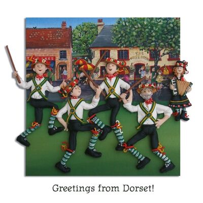 Saludos desde Dorset tarjeta de arte en blanco