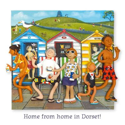 Hogar lejos de casa en Dorset tarjeta de arte en blanco