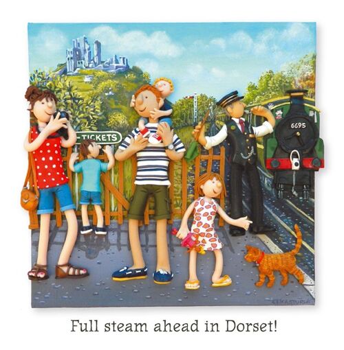 Full steam ahead in Dorset blank art card