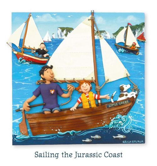 Sailing the Jurassic Coast blank art card